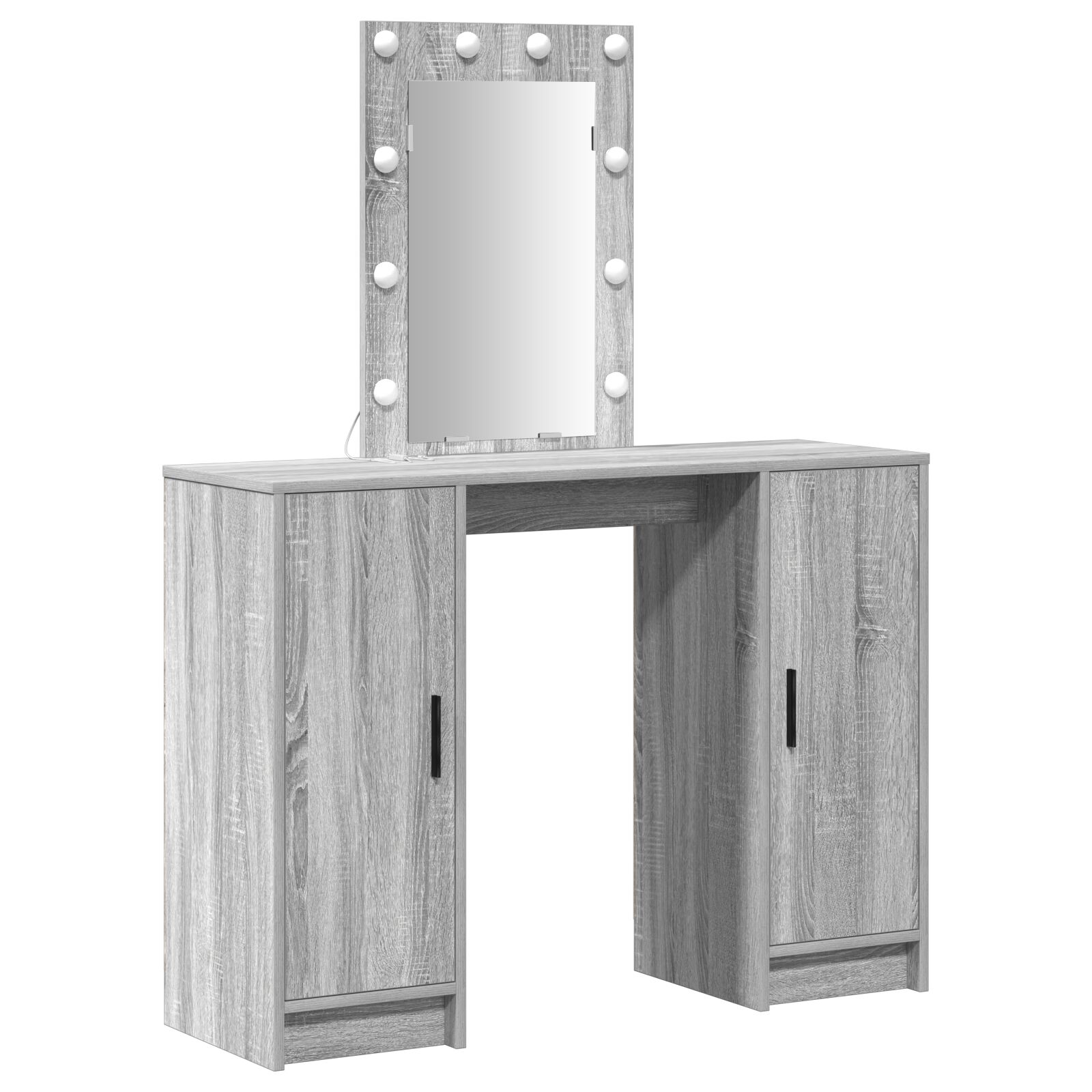 Mesa de tocador vidaXL con luces LED gris Sonoma 102x33x135 cm