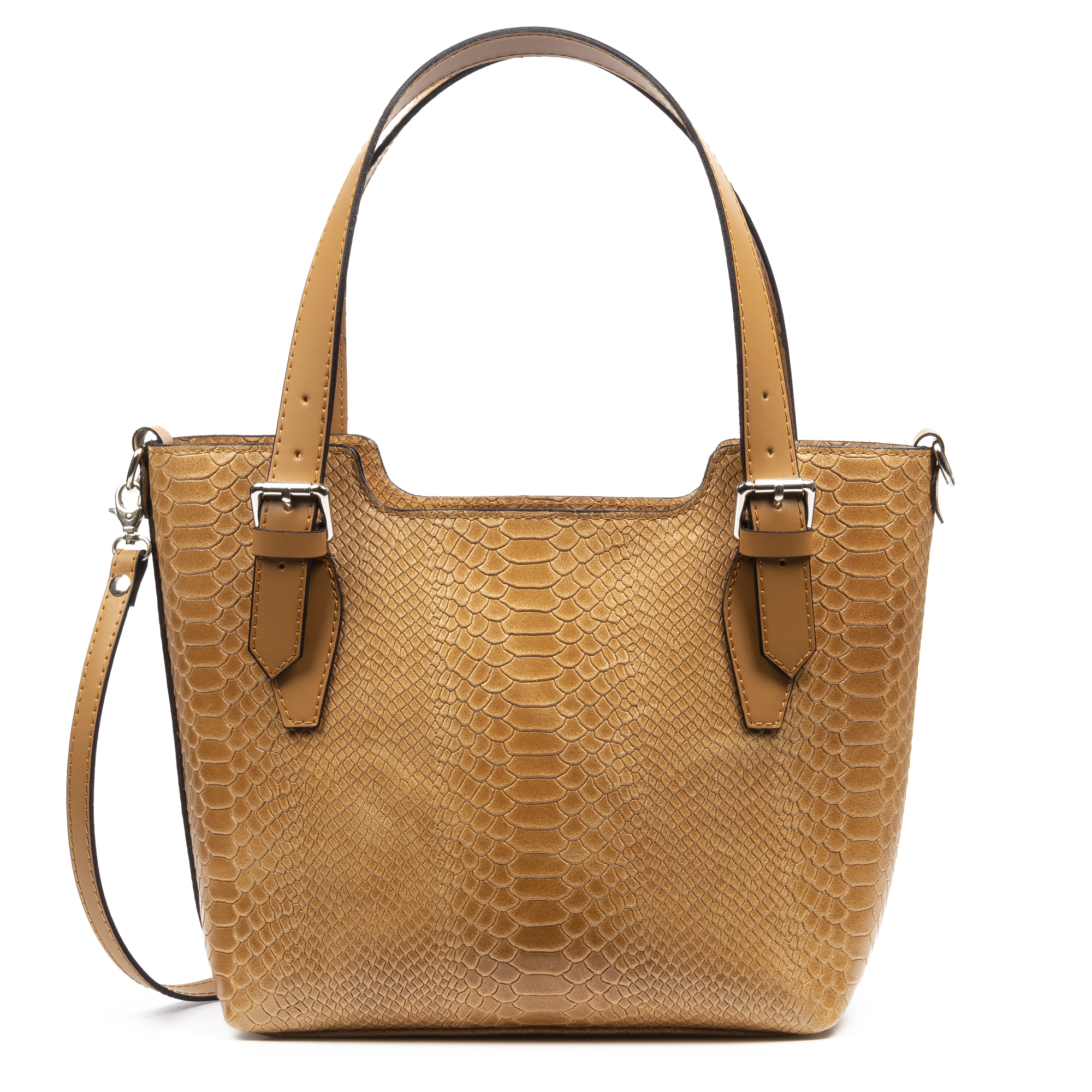 Firenze Artegiani. Arezzo Bolso tote Mujer.Piel auténtica Gamuza Grabado Serpiente. Made in Italy. Vera Pelle Italiana.