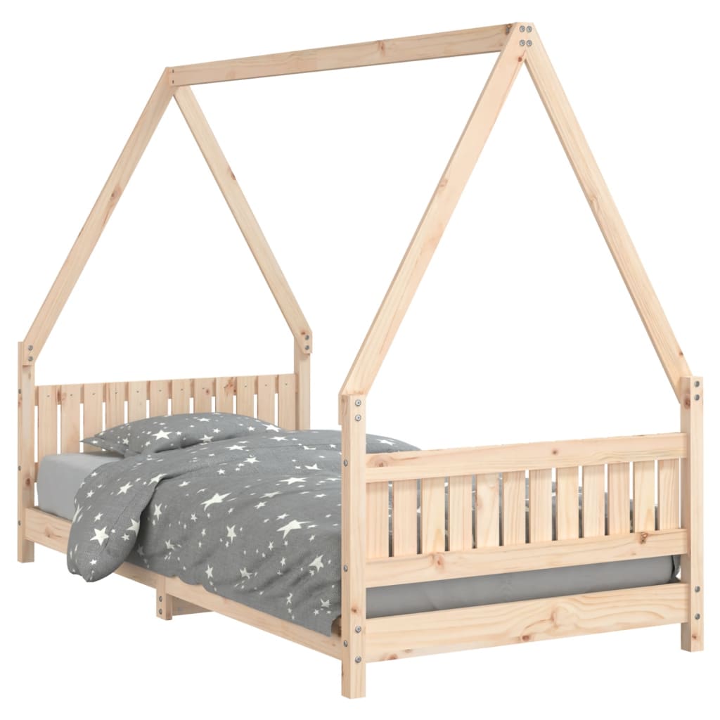 vidaXL Estructura de cama para niños madera de pino 90x190 cm en color Blanco/Natural