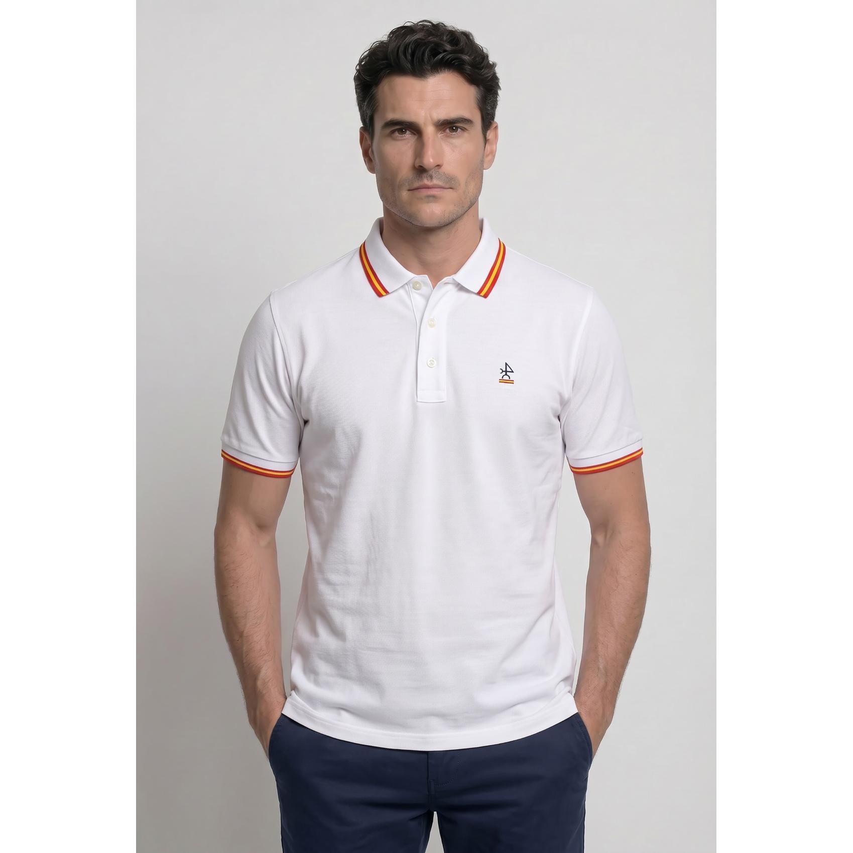 Polo Valecuatro logo clásico España blanco