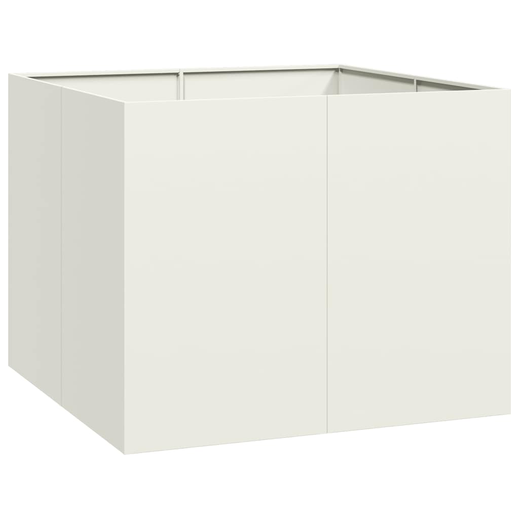 vidaXL Jardinera acero blanco 100x100x80 cm