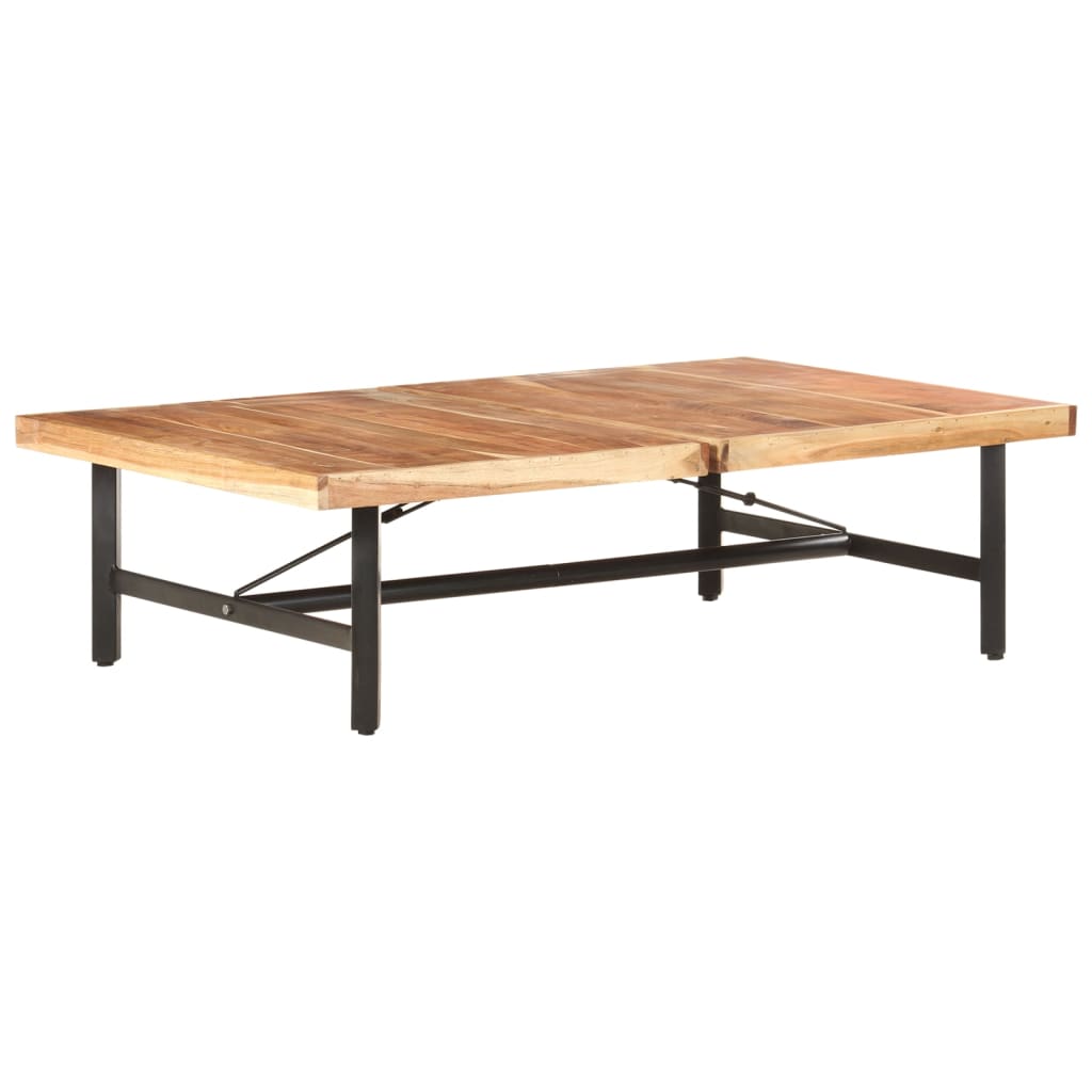 vidaXL Mesa de centro de madera maciza de acacia 142x90x42 cm