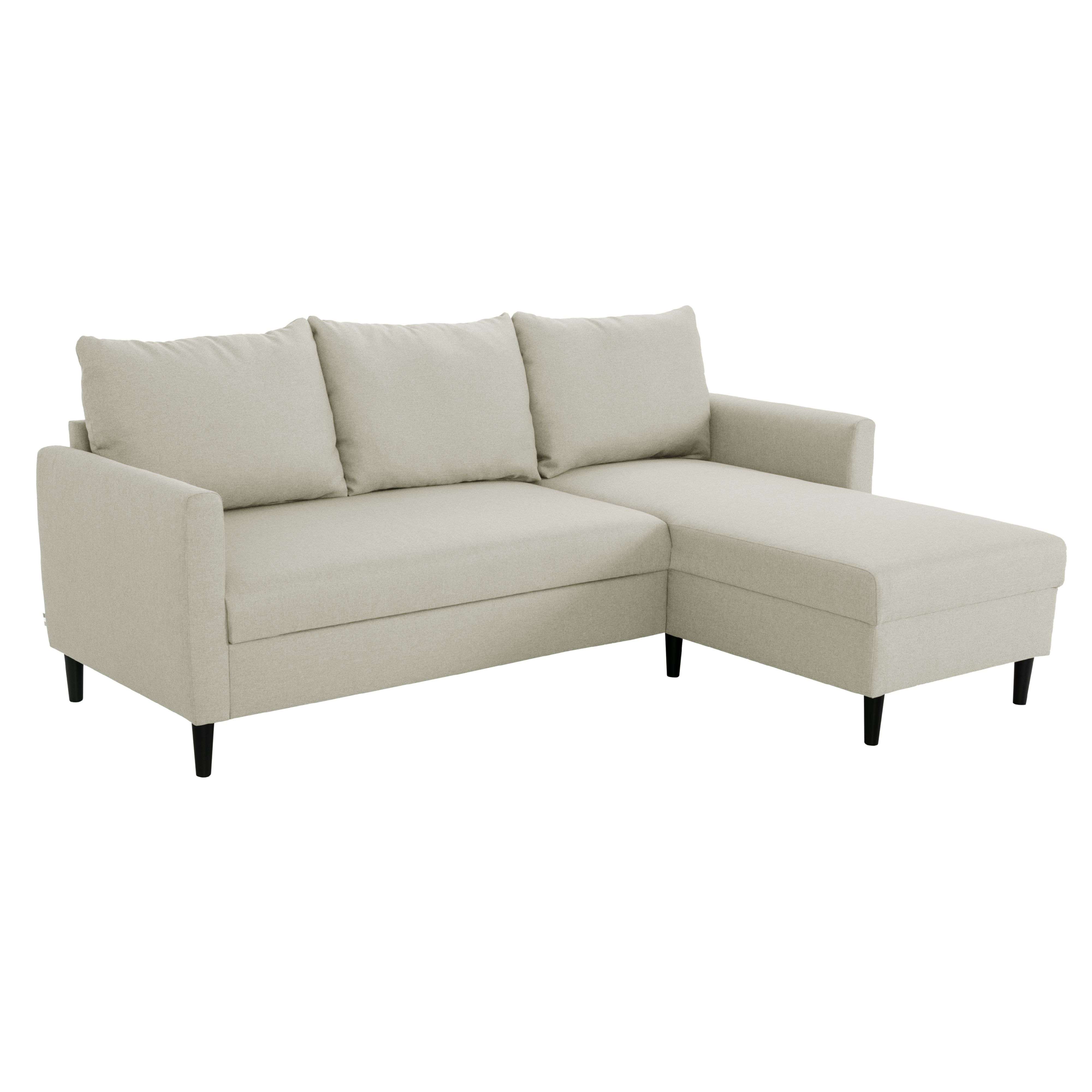 Miroytengo Sofá Chaise Longue Capri, 3 Plazas, Esquinero, Reversible, Salón Beige