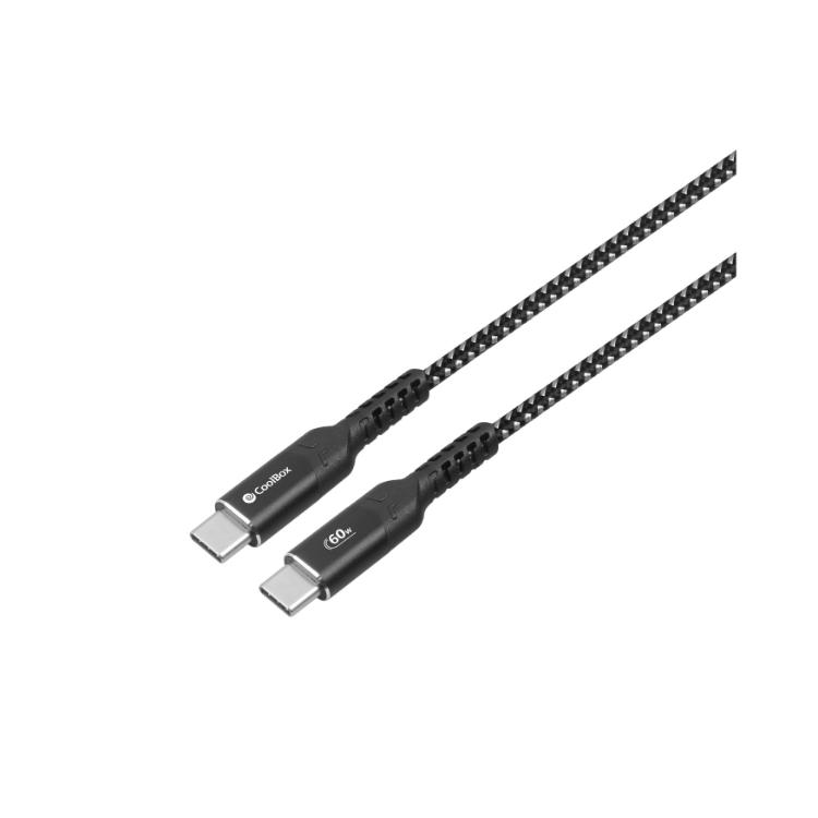 Coolbox Cable USB C 60W con Carga Rápida y Transmisión de Datos de 480Mbps