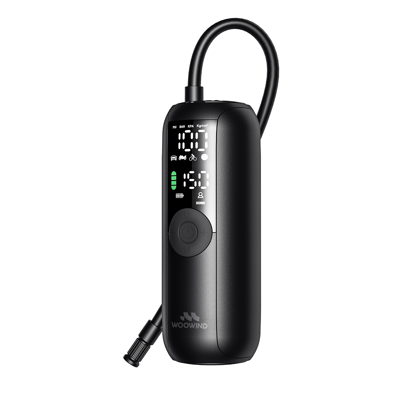 Woowind LP1 inflador portátil compacto, negro