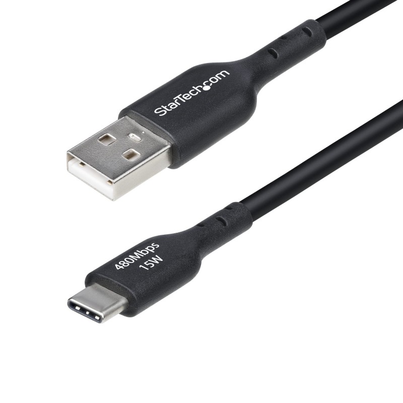 StarTech.com - Cable Cargador USB-A a USB-C de 3m - Cable Adaptador USB-A a USB Tipo C - 3A - Cable de Carga y Sinc - USB2AC3MNC USB2AC3MNC