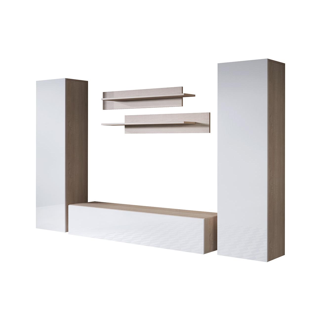MB Muebles Bonitos - Conjunto Mueble de Salón, Ancho 260cm, Más Colores, Mueble TV, Modelo Luke 7