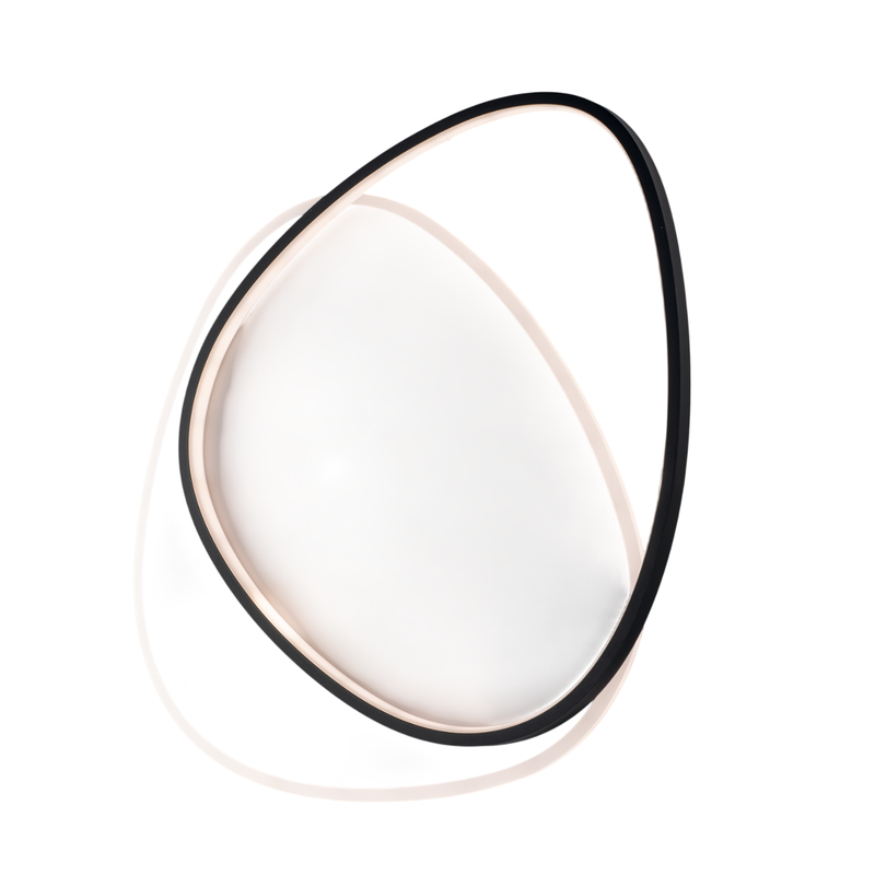 Lámpara de techo Amy en metal y aluminio, blanco y negro, con LED CCT integrado + mando a distancia L.55 X 46 BL307-PBC-GR - Belight