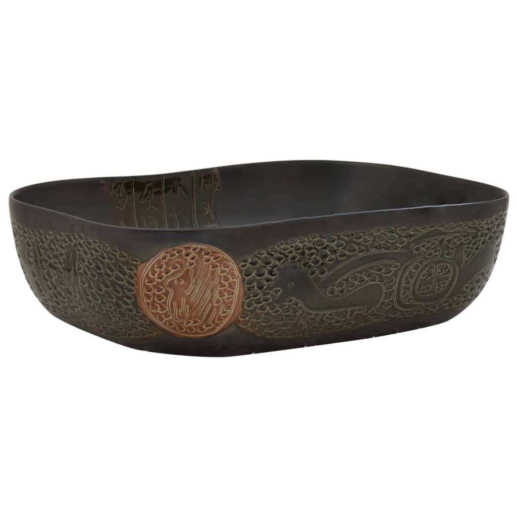vidaXL Lavabo sobre encimera rectangular cerámica 48x37,5x13,5cm