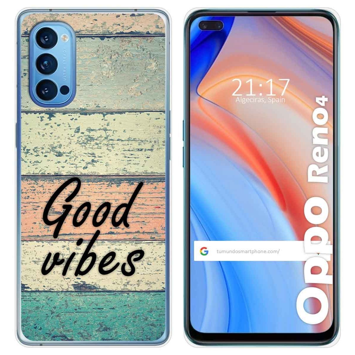Tumundosmartphone Funda Gel Tpu para Oppo Reno 4 5G diseño Madera 01 Dibujos
