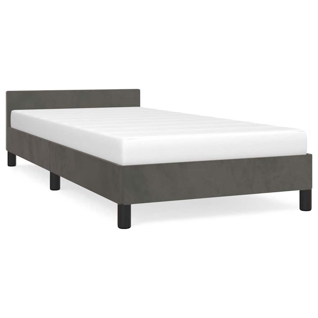 vidaXL Estructura de cama sin colchón terciopelo gris oscuro 100x200cm