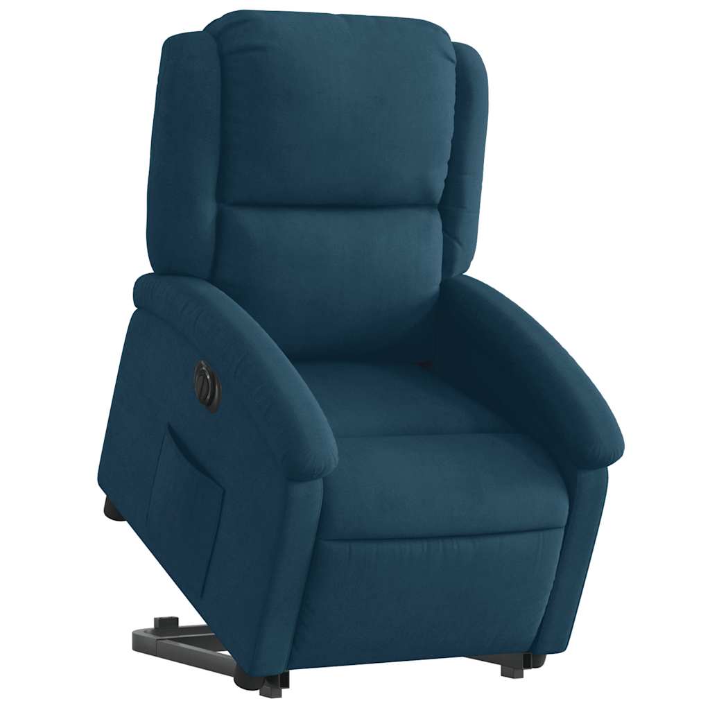 vidaXL Sillón eléctrico reclinable elevable de terciopelo azul