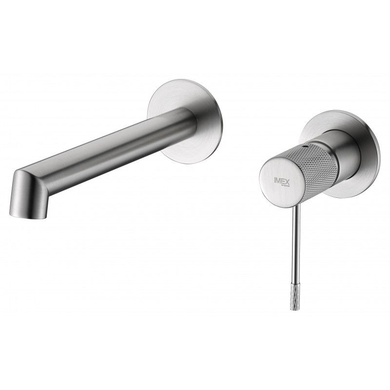 Imex Line GLD038/NQ grifo monomando empotrado para lavabo de diseño en color níquel cepillado