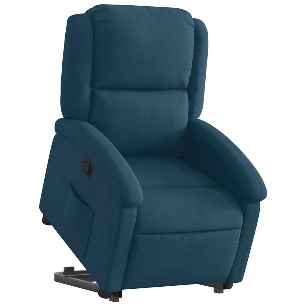 vidaXL Sillón reclinable elevable de terciopelo azul