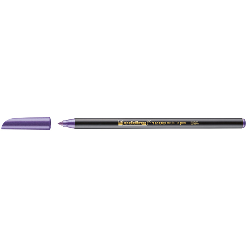 Pack 10 Unidades Edding 1200 Rotulador - Punta Redonda - Trazo 1mm - Tinta con Base de Agua - Color Violeta Metalizado