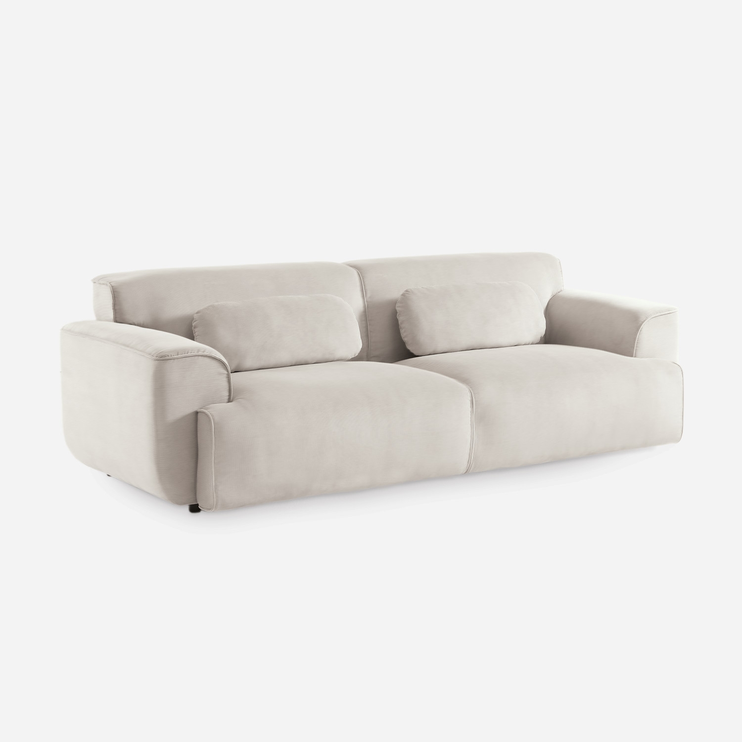 sweeek - Sofá de terciopelo pana fina, 3 plazas , Wallas pana , 230x98x73
