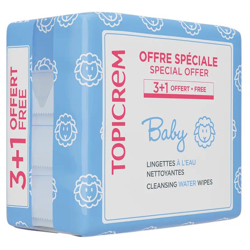Topicrem Pack Baby Toallitas 4 x 60 Unidades
