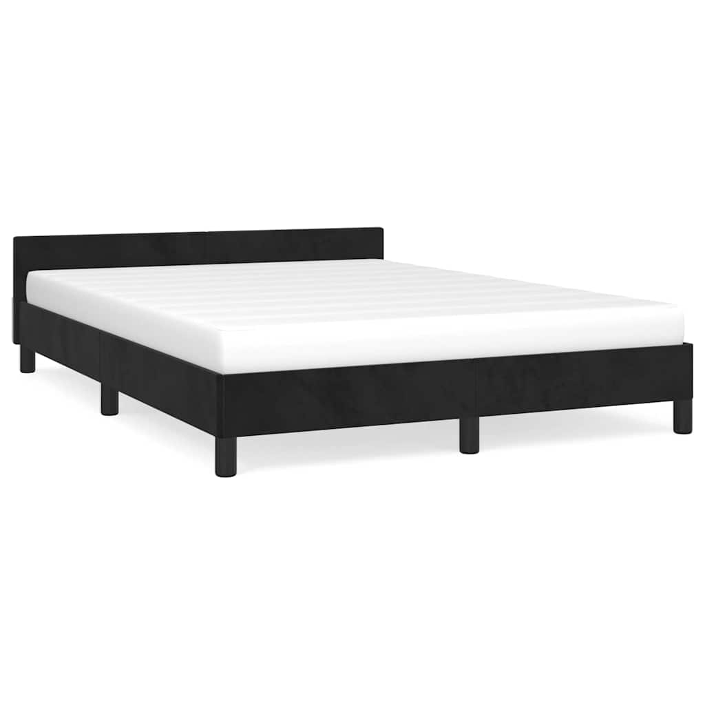 vidaXL Estructura de cama sin colchón terciopelo negro 140x190 cm