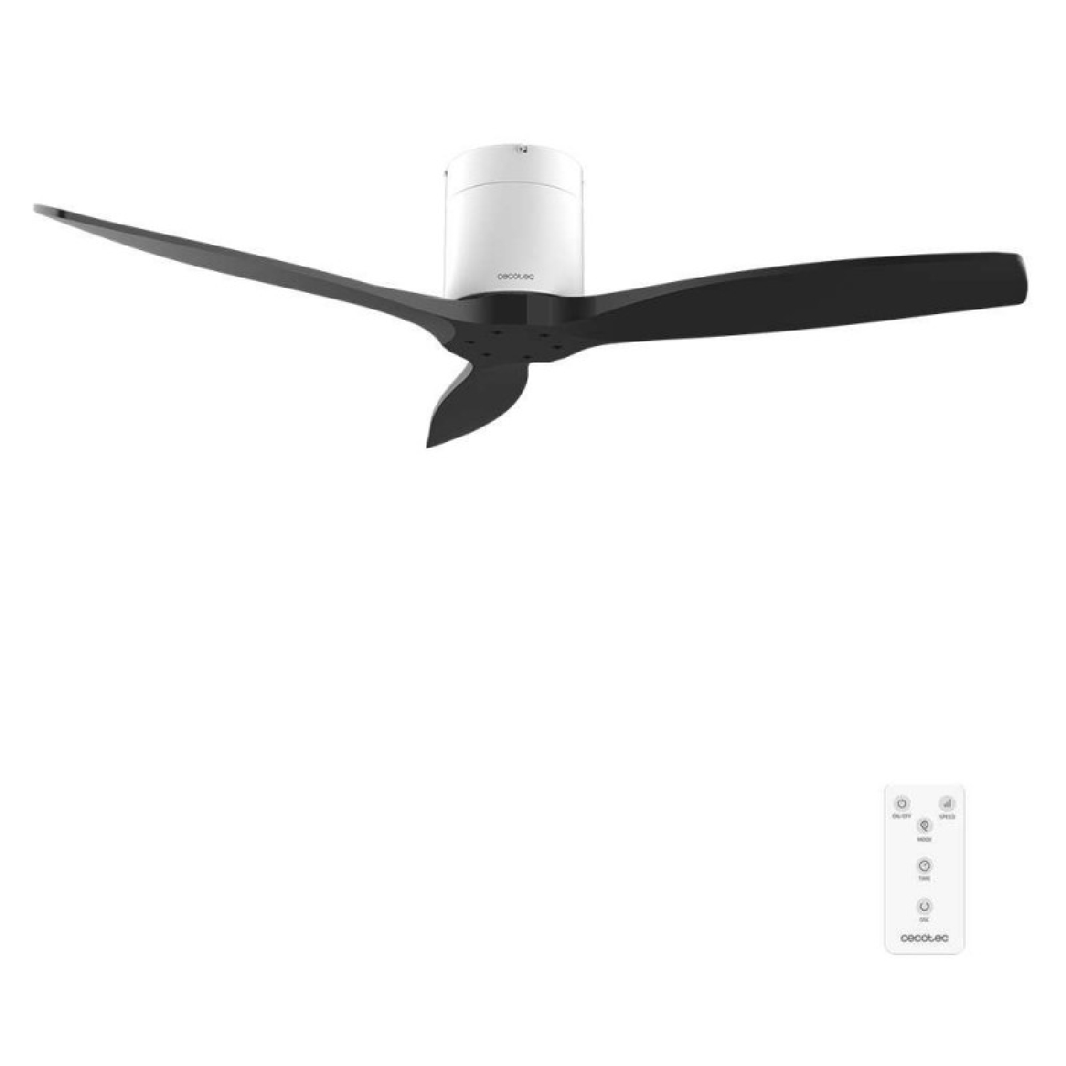 Cecotec Ventilador de Techo con Mando a Distancia de 52" EnergySilence Aero 5400 Classic White&Black. Motor DC 40W, 3 Aspas