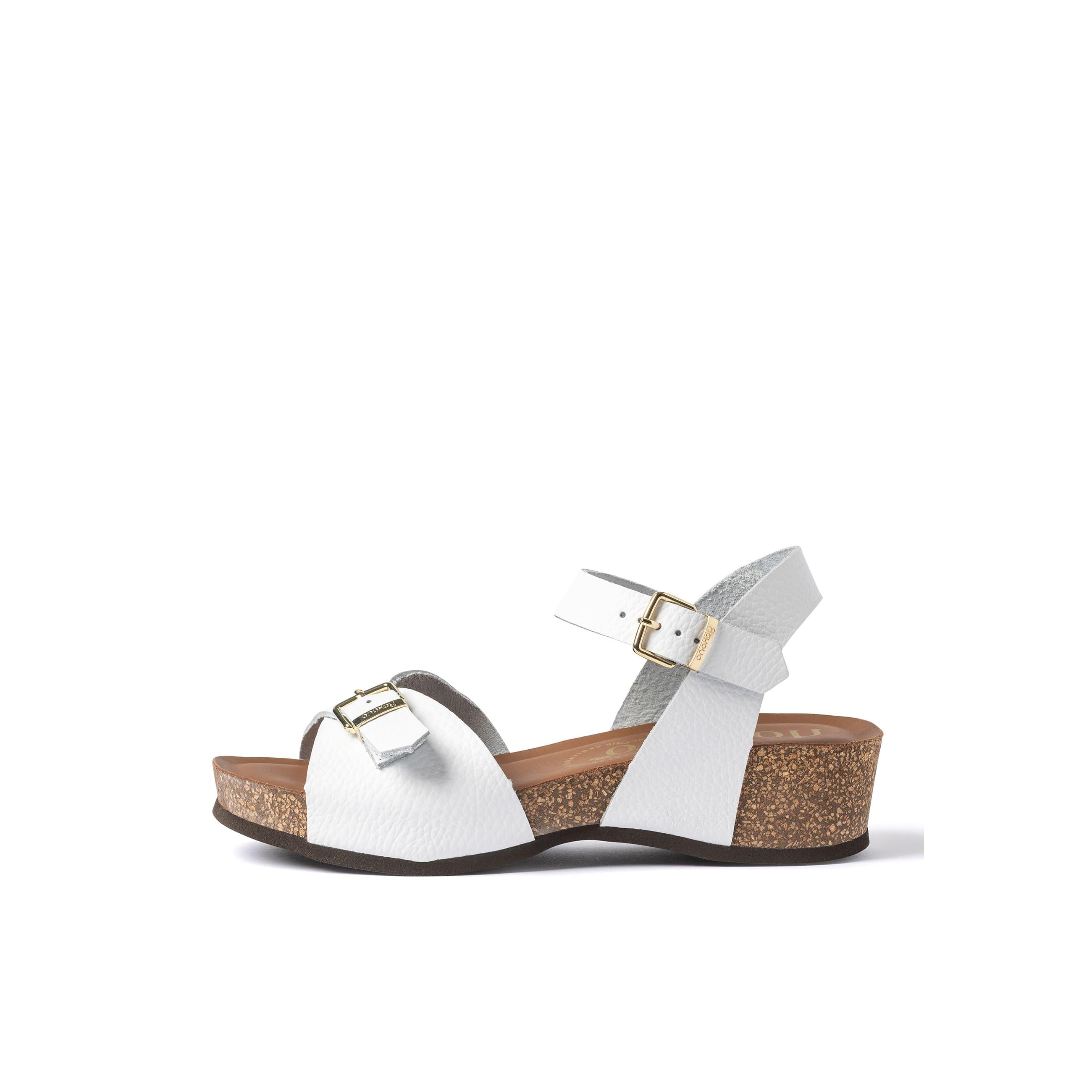 YOKONO Sandalia cuña BOGO-263 BLANCO | Zapatos mujer Primavera-Verano | Piel vacuna  Opak | 4 CM