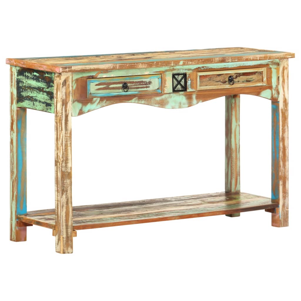 Vidaxl Mesa Consola Madera Maciza Reciclada 120x40x75 Cm