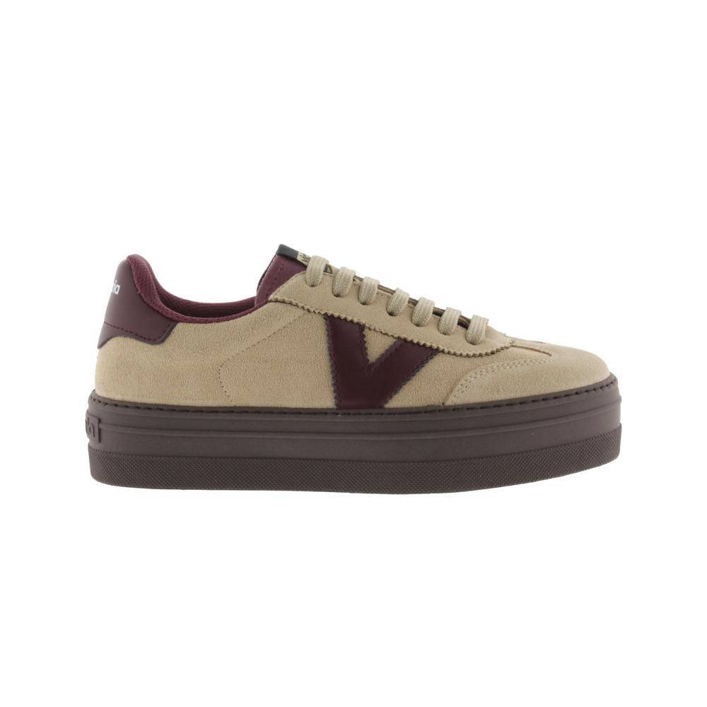 Victoria Barcelona Ciclista Zapatillas de serraje con plataforma y piezas en contraste 1092177