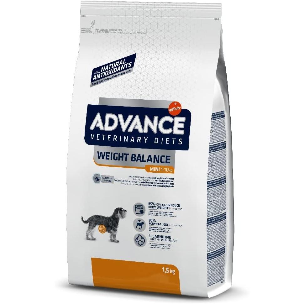 Advance Veterinary Diets Weight Balance Mini, Pienso para Perros con Problemas de sobrepeso, 1,5kg