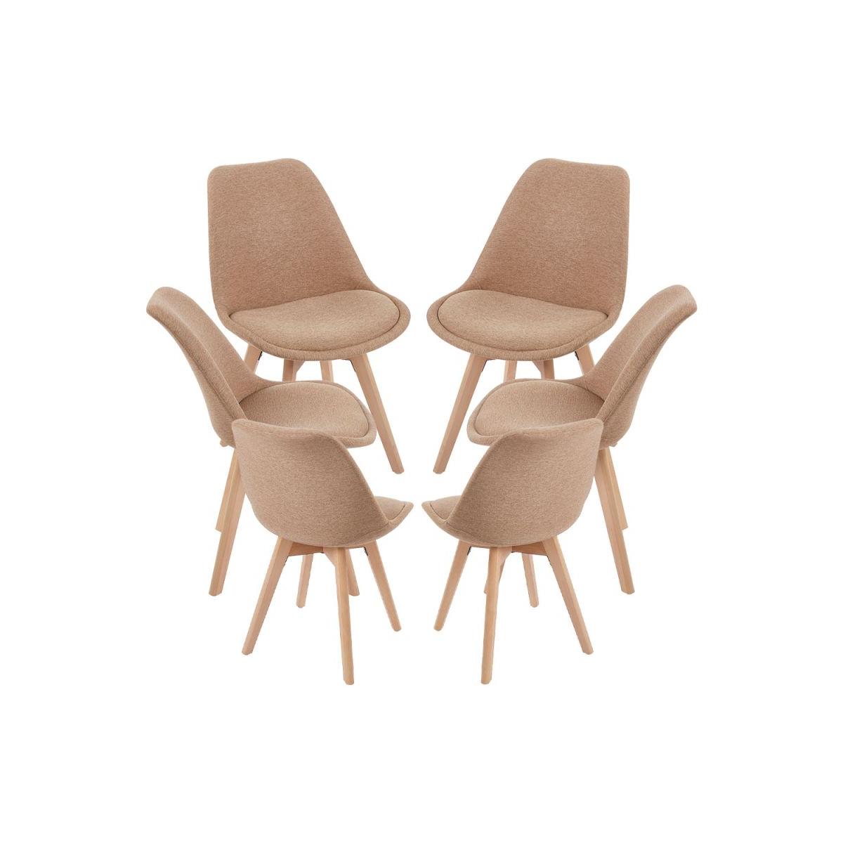 Regalos Miguel - Packs Sillas Comedor - Pack 6 Sillas Synk Tela - Champán