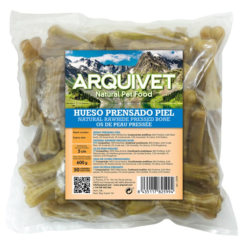 Huesos para perros pequeños Prensado Piel 5Cm. Bolsa 50 Uds.