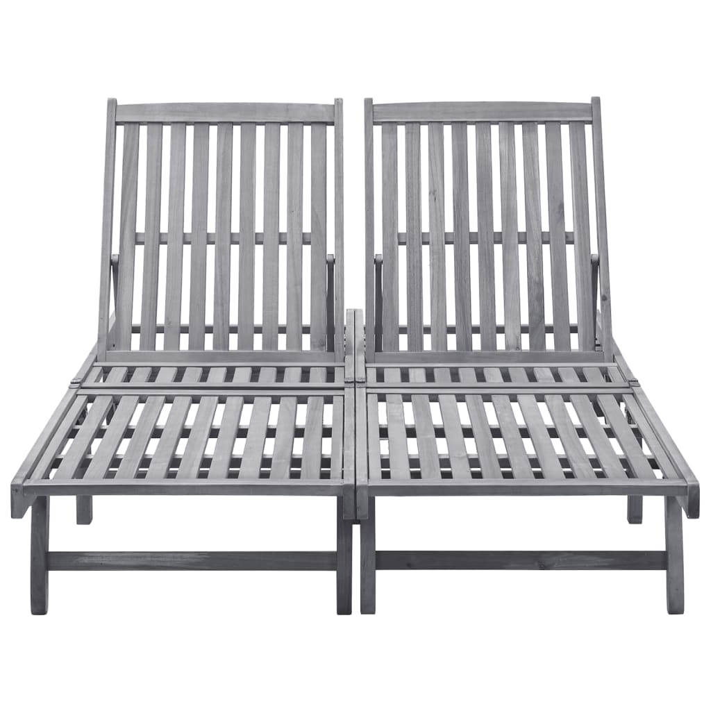 Vidaxl Tumbona de Madera Maciza de Acacia Marrón para 2 Personas - Perfecta para Jardín, Playa y Piscina