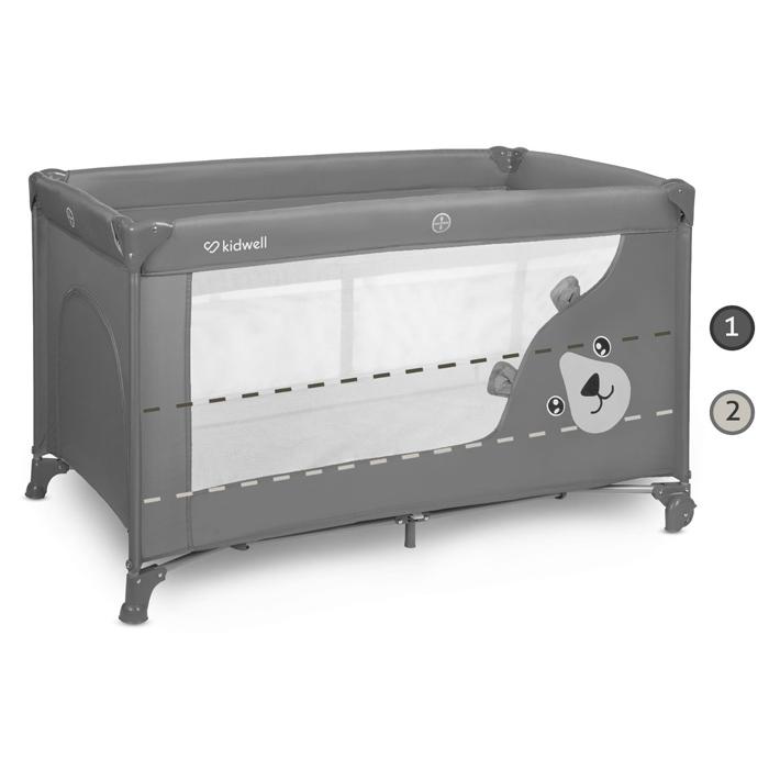 Cama de viagem 2 níveis Kidwell Blissy Duo Gray