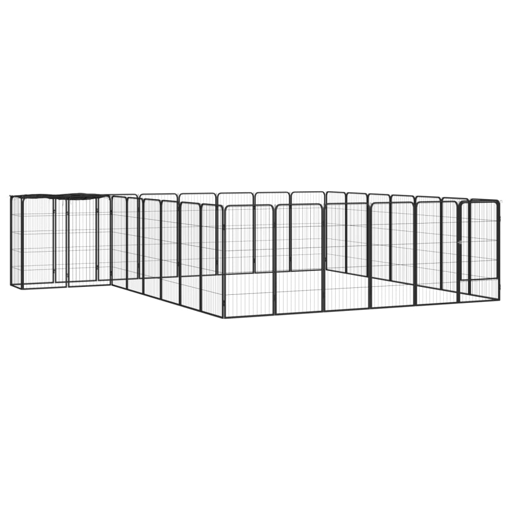 vidaXL Corral para Perros Acero con Recubrimiento en Polvo Cachorros Dimensiones 100x50x100 cm (6 paneles),  200x50x100 cm (10 paneles),  200x150x100 cm (14 paneles) y mas