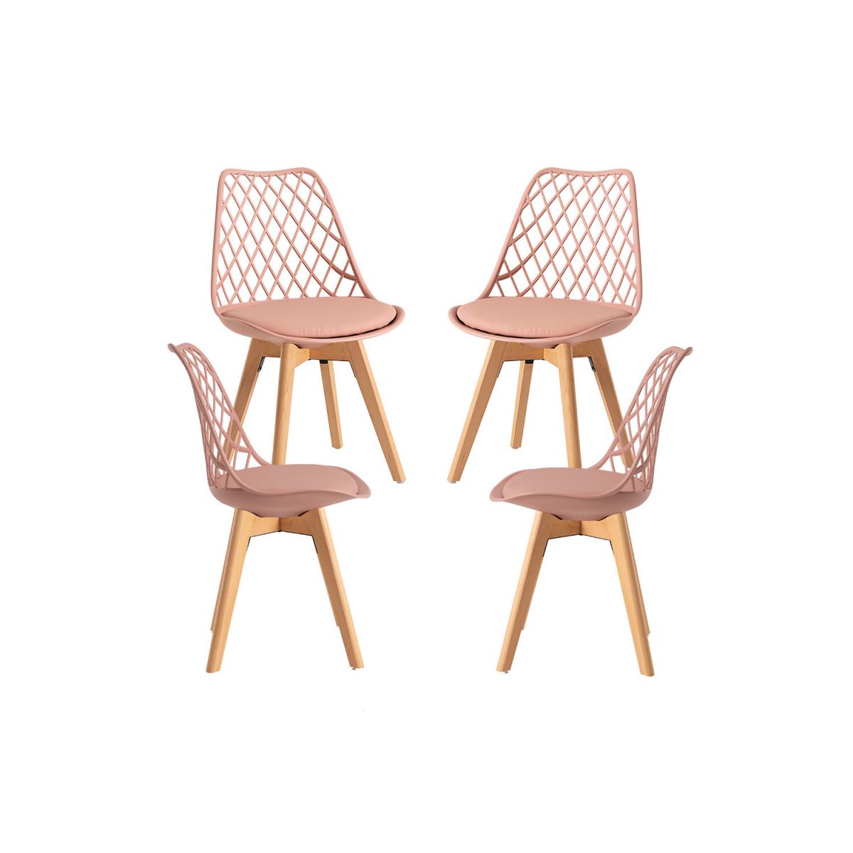 Regalos Miguel - Packs Sillas Comedor - Pack 4 Sillas Mima - Rosa Avellana