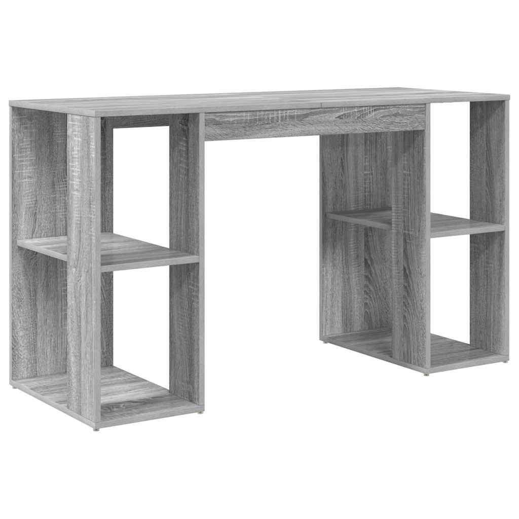 vidaXL Escritorio Gris Sonoma 130 x 50.5 x 75 cm Madera de ingeniería