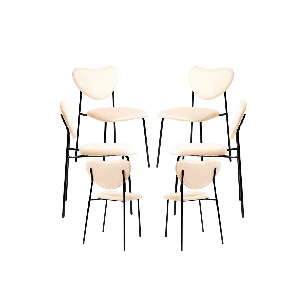 Regalos Miguel - Packs Sillas Comedor - Pack 6 Sillas Cora Black Terciopelo - Beige