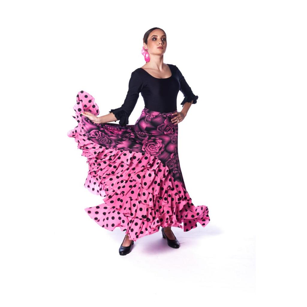ANUKA Falda Flamenca Estampado floral con 5 Volantes