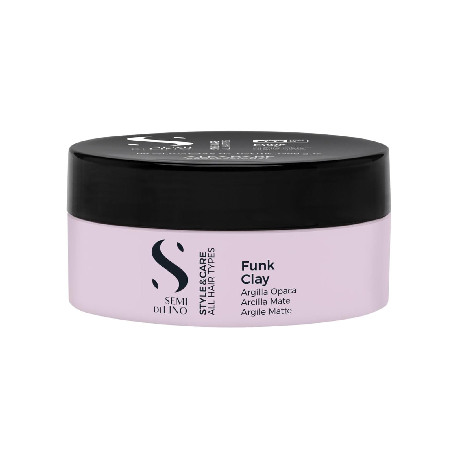 Alfaparf Milano Semi di Lino Style&Care Funk Clay 90 Ml. / Pasta Modeladora de Arcilla de Fijación Fuerte / Acabado Mate y Efecto Anti-Frizz / Protección Térmica hasta 230 °C.