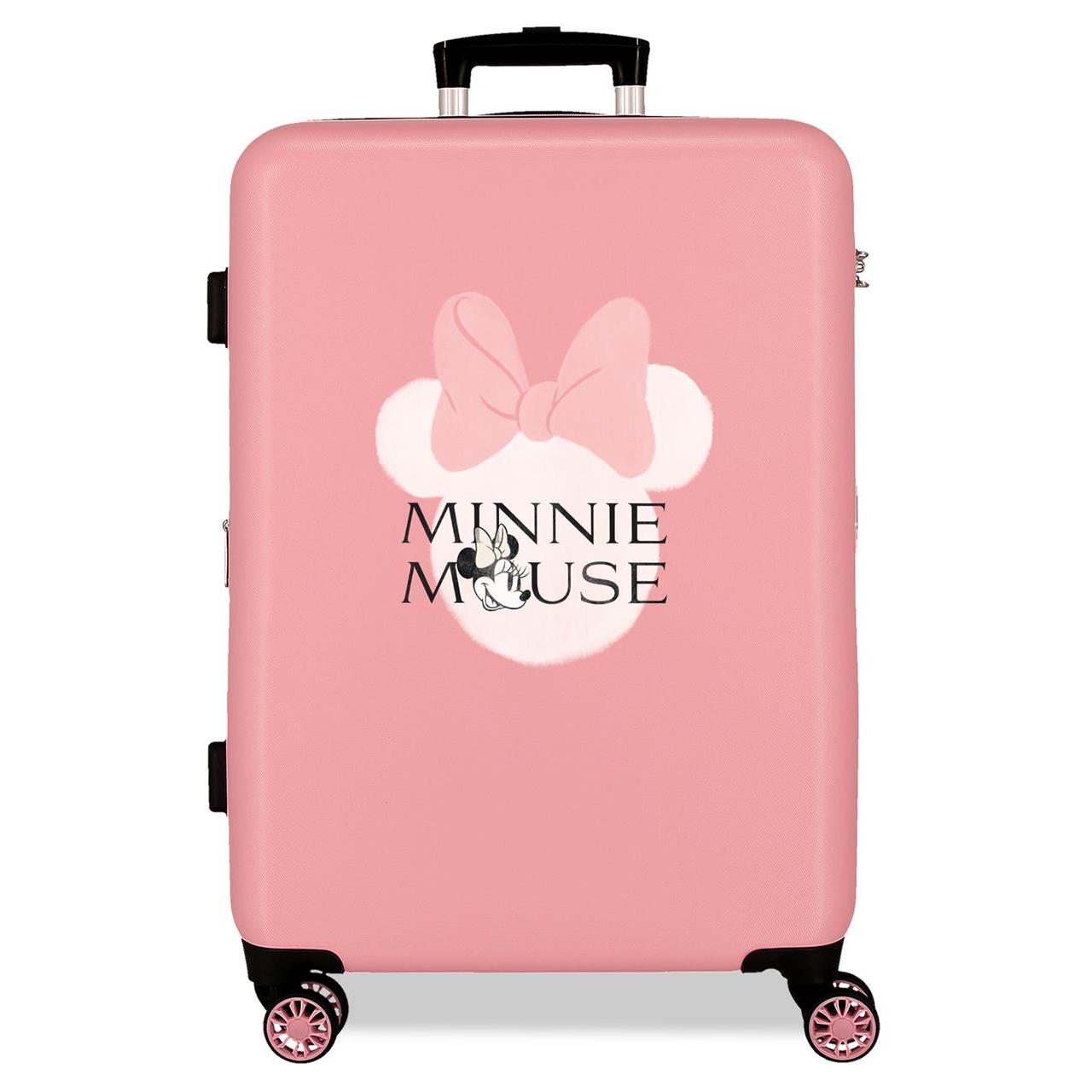 Maleta mediana Disney Minnie Heads ABS con capacidad de 68,77L Nude