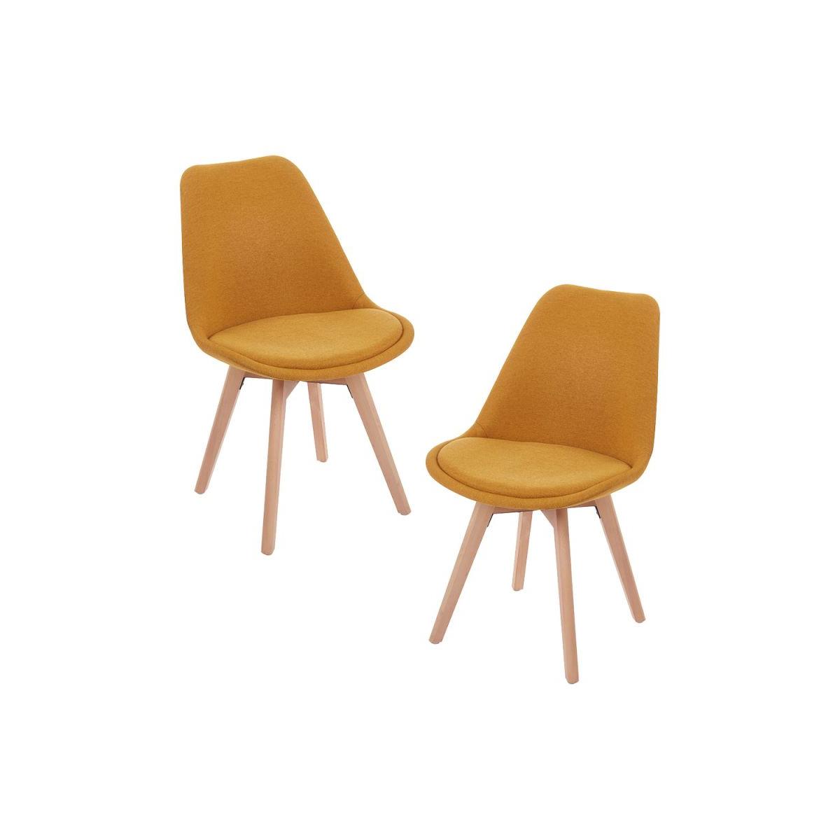 Regalos Miguel - Packs Sillas Comedor - Pack 2 Sillas Synk Tela - Mostaza