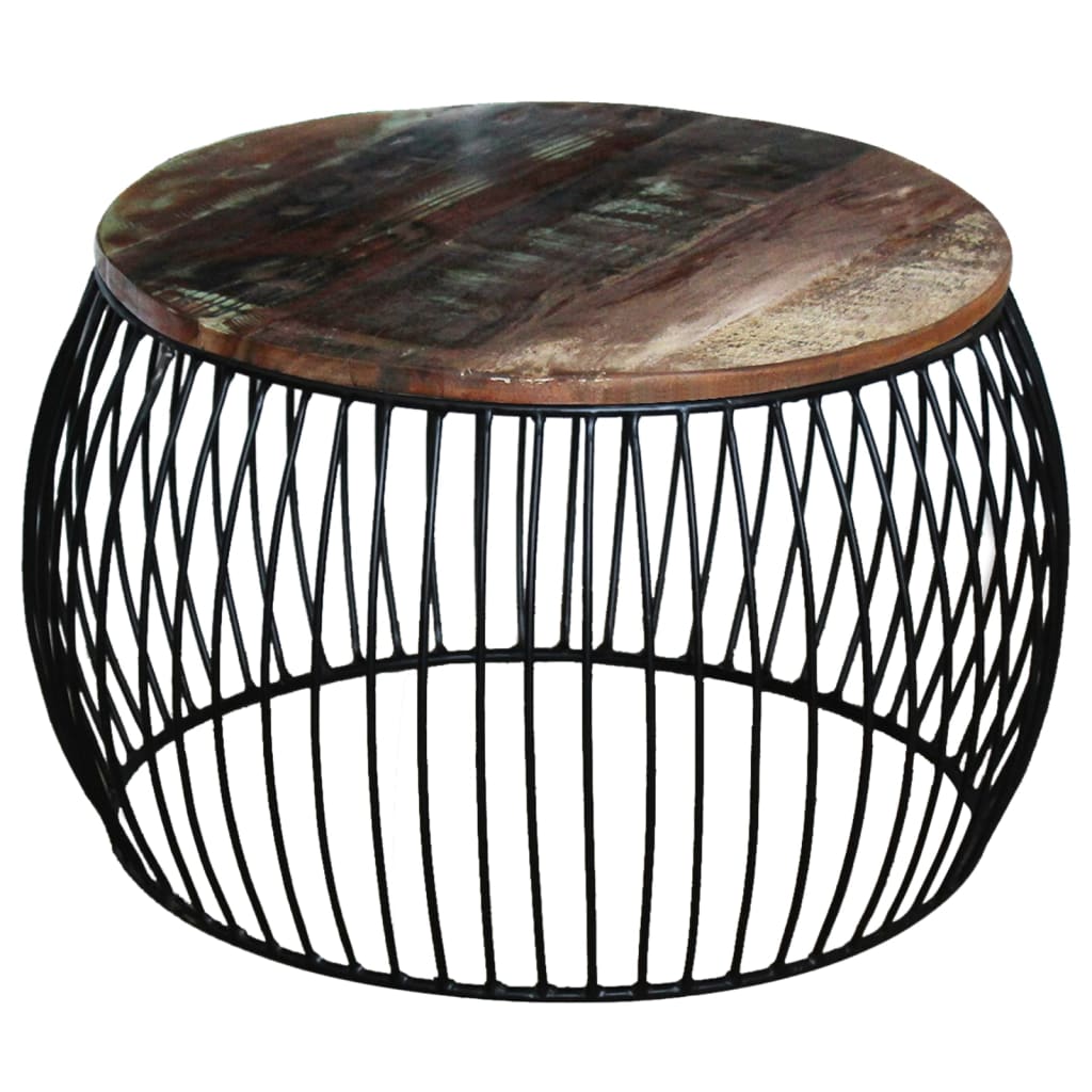 Vidaxl - Mesa de Centro de Madera Maciza Reciclada 68 X 37 Cm