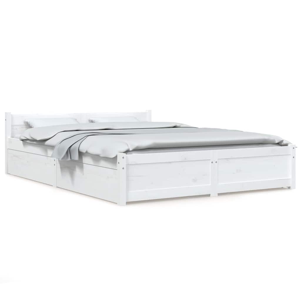 vidaXL Estructura de cama con cajones blanco 120x200 cm