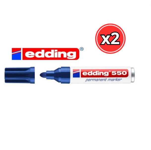 ROTULADOR PERMANENTE EDDING 550 AZUL, NEGRO, ROJO Y VERDE - PACK DE 2 UNIDADES