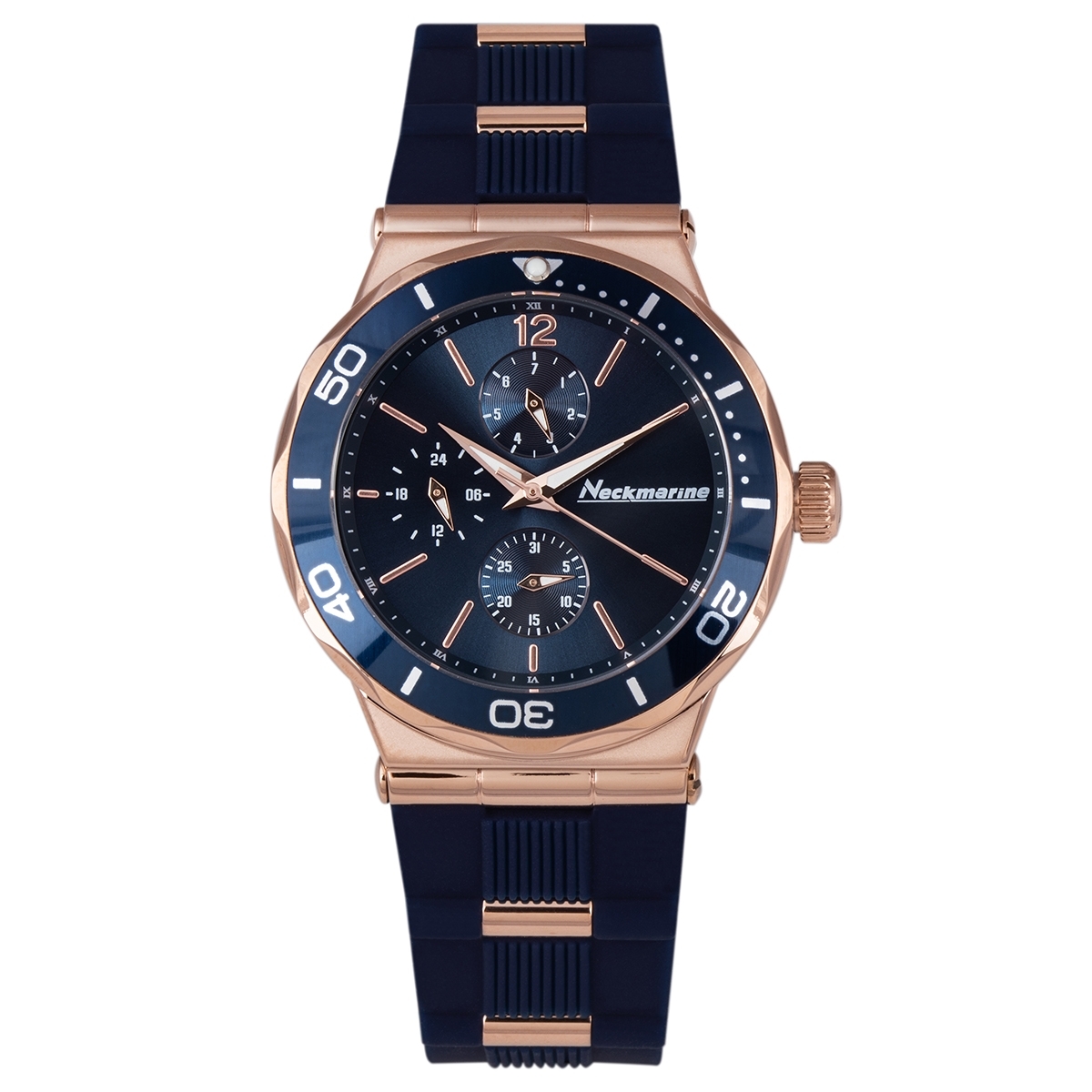 Reloj multifunción de acero para mujer de color azul y dorado - Neckmarine - NKM4201N20