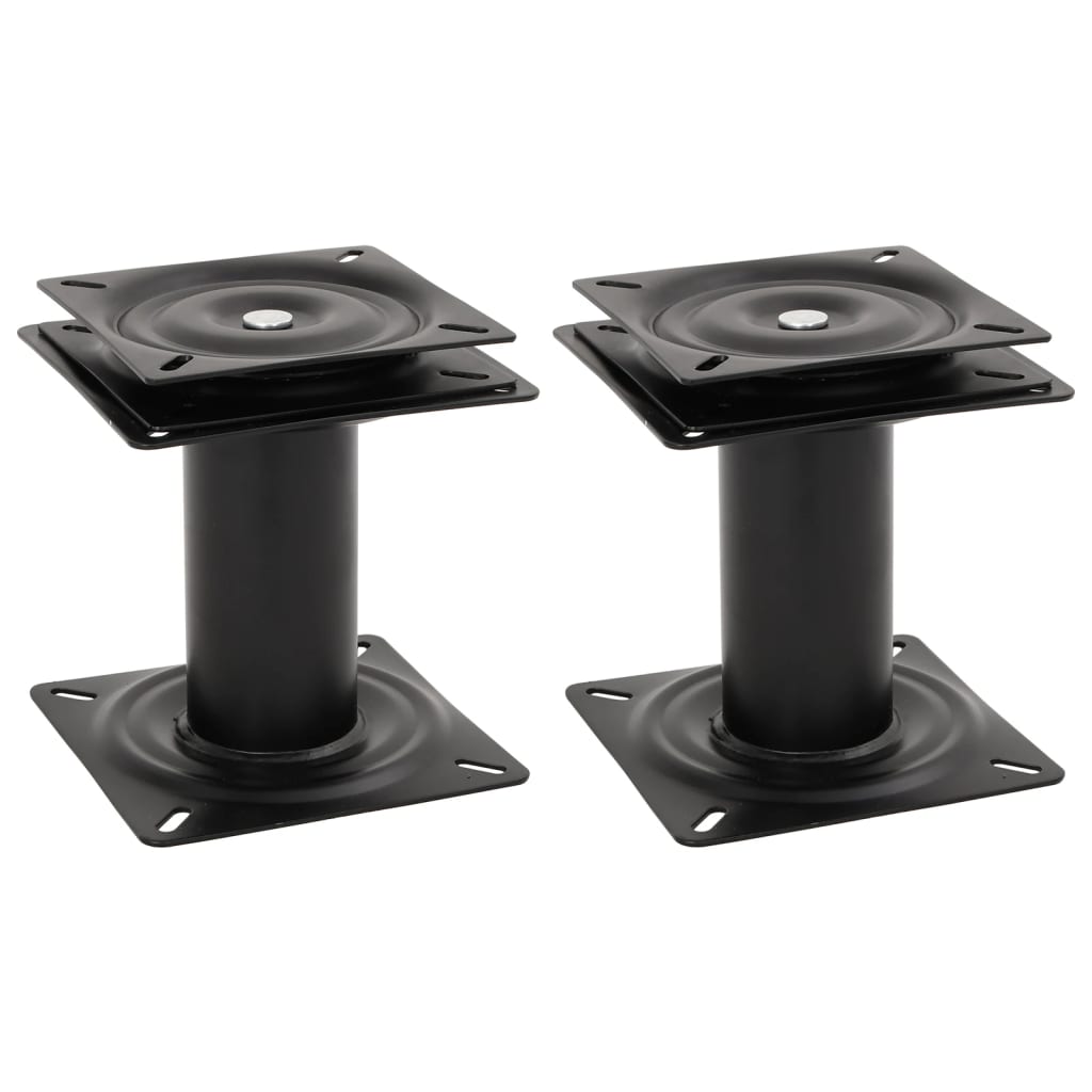 vidaXL Pedestal de asiento de barco giratorio 360° (2 unidades) acero Dimensiones 18 x 18 x 18 cm, 18 x 18 x 33 cm, 18 x 18 x 28-45.5 cm