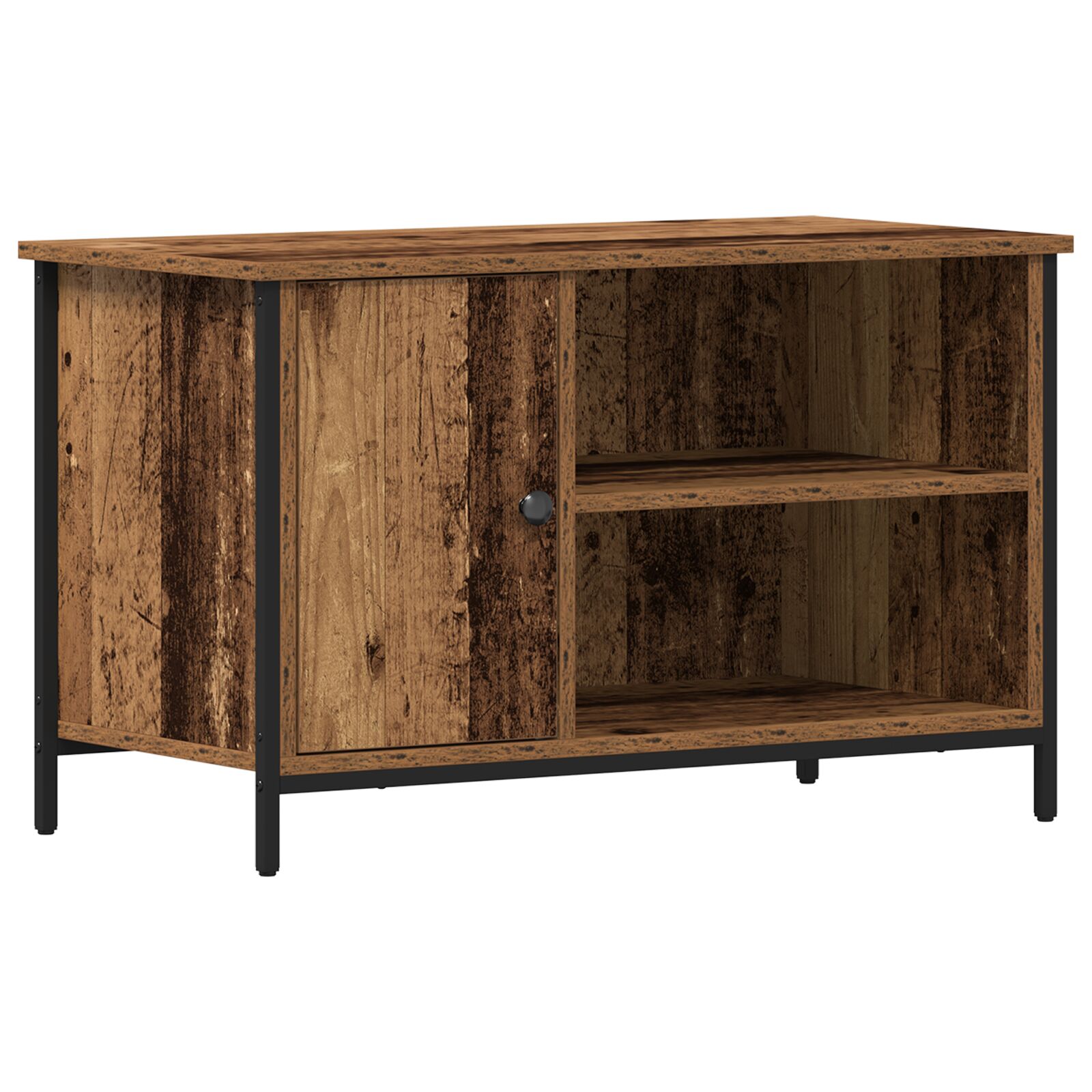 Cabinet de TV vidaXL Madera Vieja 80x40x50 cm Madera Ingenierizada y Acero