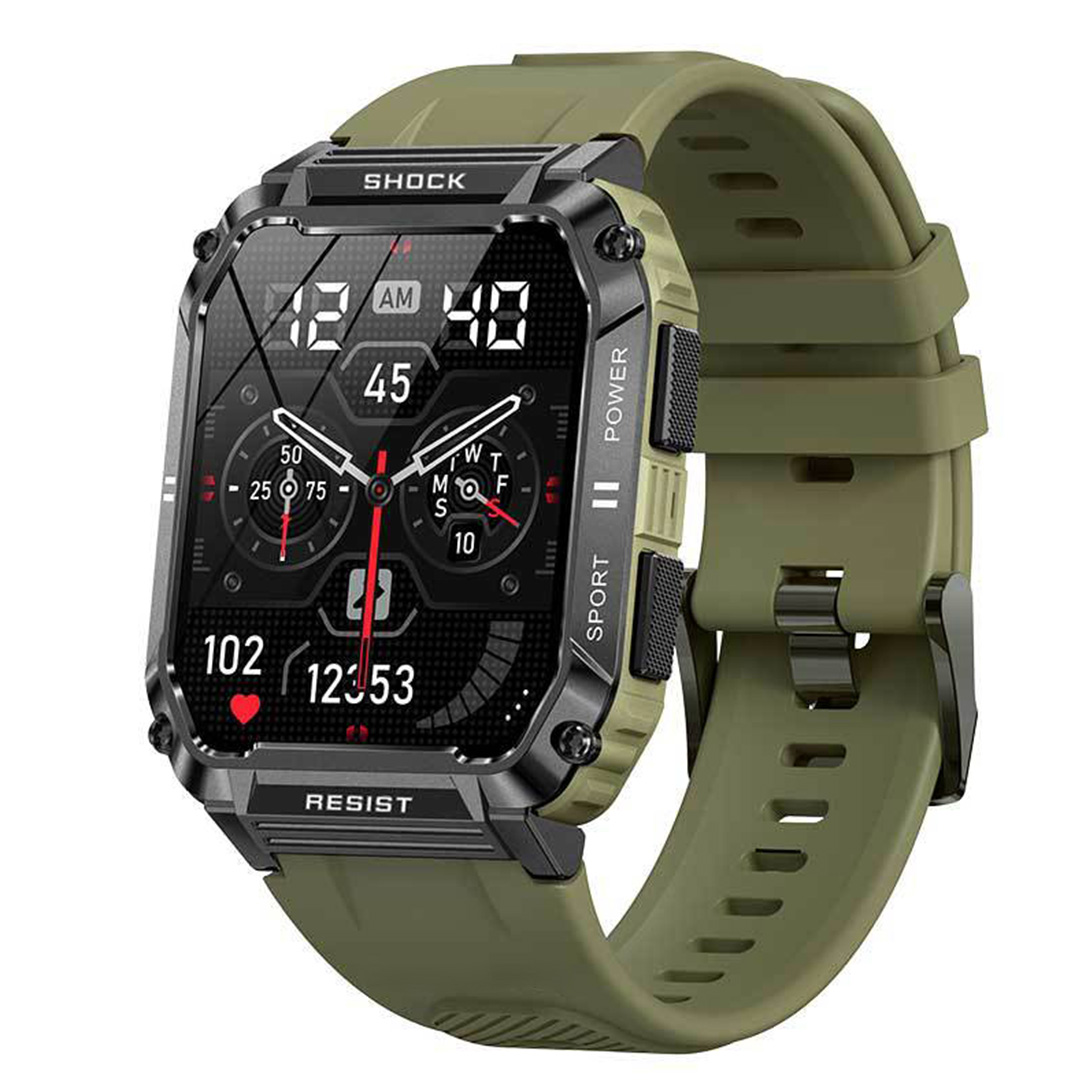 Smartwatch con Bluetooth, funciones deportivas y monitorización de la salud.