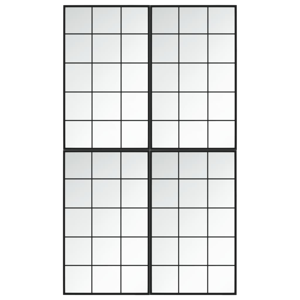 vidaXL Espejos de pared 4 uds metal negro 100x60 cm