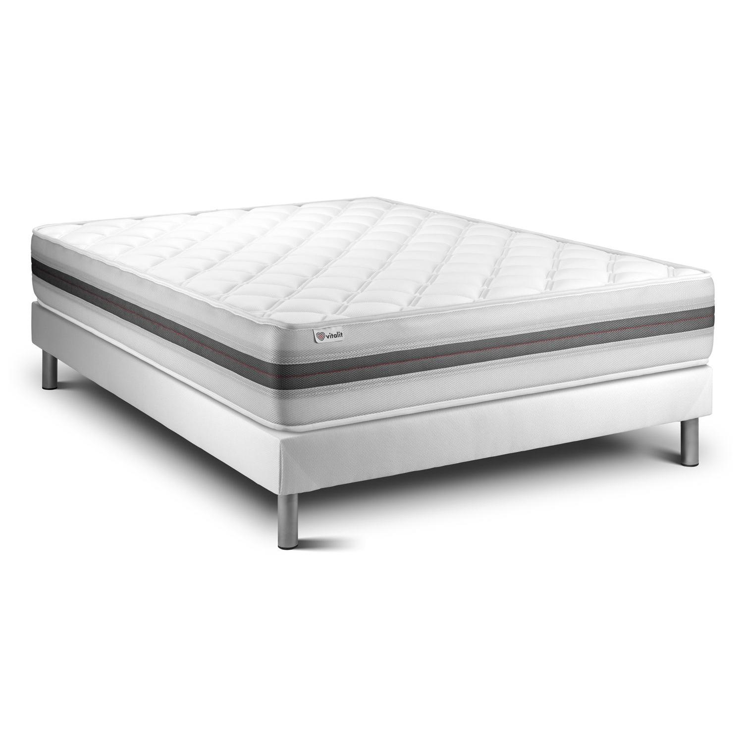 Conjunto VITALMEMO BACK 200 x 200 cm somier Kit blanco