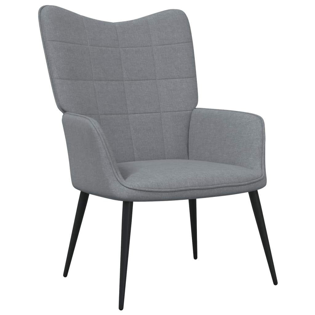Vidaxl Sillón de Relax con Taburete Tela Gris Oscuro