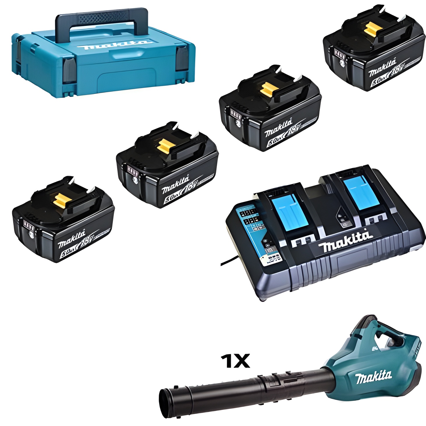Makita Kit Fuente Alimentación para 4 Baterías 5,0Ah y Cargador 197626-8 - Pilas